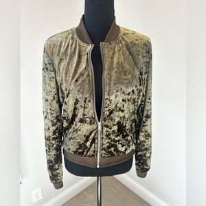 Forever 21 Crushed Velvet Bomber Jacket Size M